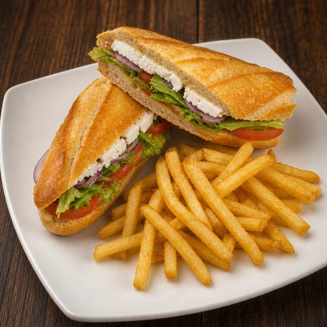 Bocata De Ensalada Con Queso De Cabra.