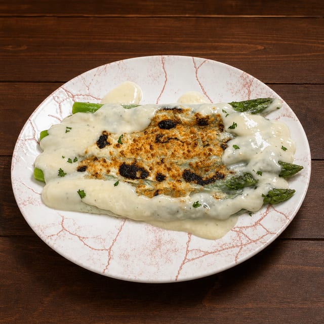 Esparragos Trigueros Gratinados.
